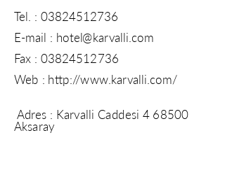 Hotel Karvalli iletiim bilgileri